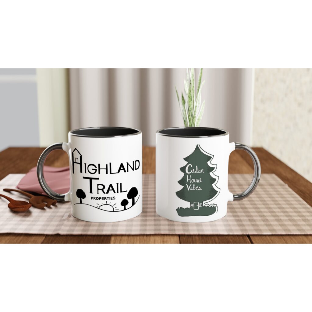 Sip the Vibes- Cedar House & Highland Trail Mug White 11oz Ceramic Mug